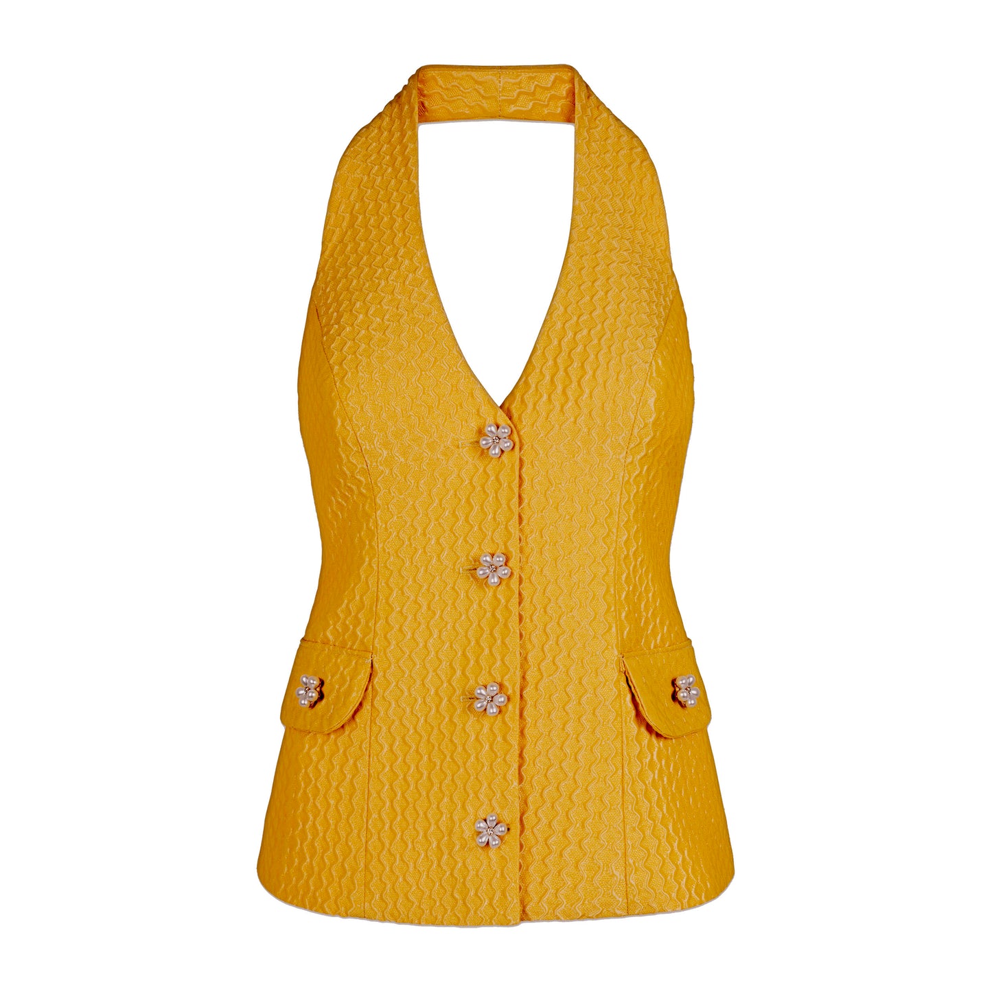Sun Waves – Ensemble Gilet Halter & Jupe Midi