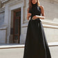 Long halter dress in black