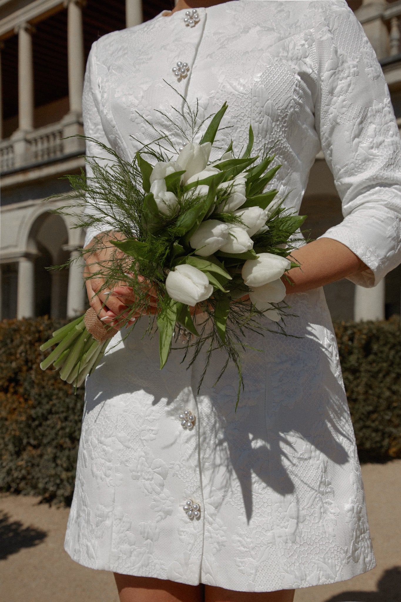 Nº12 MINI DRESS WITH FLOWER JEWEL BUTTONS - ANCOST