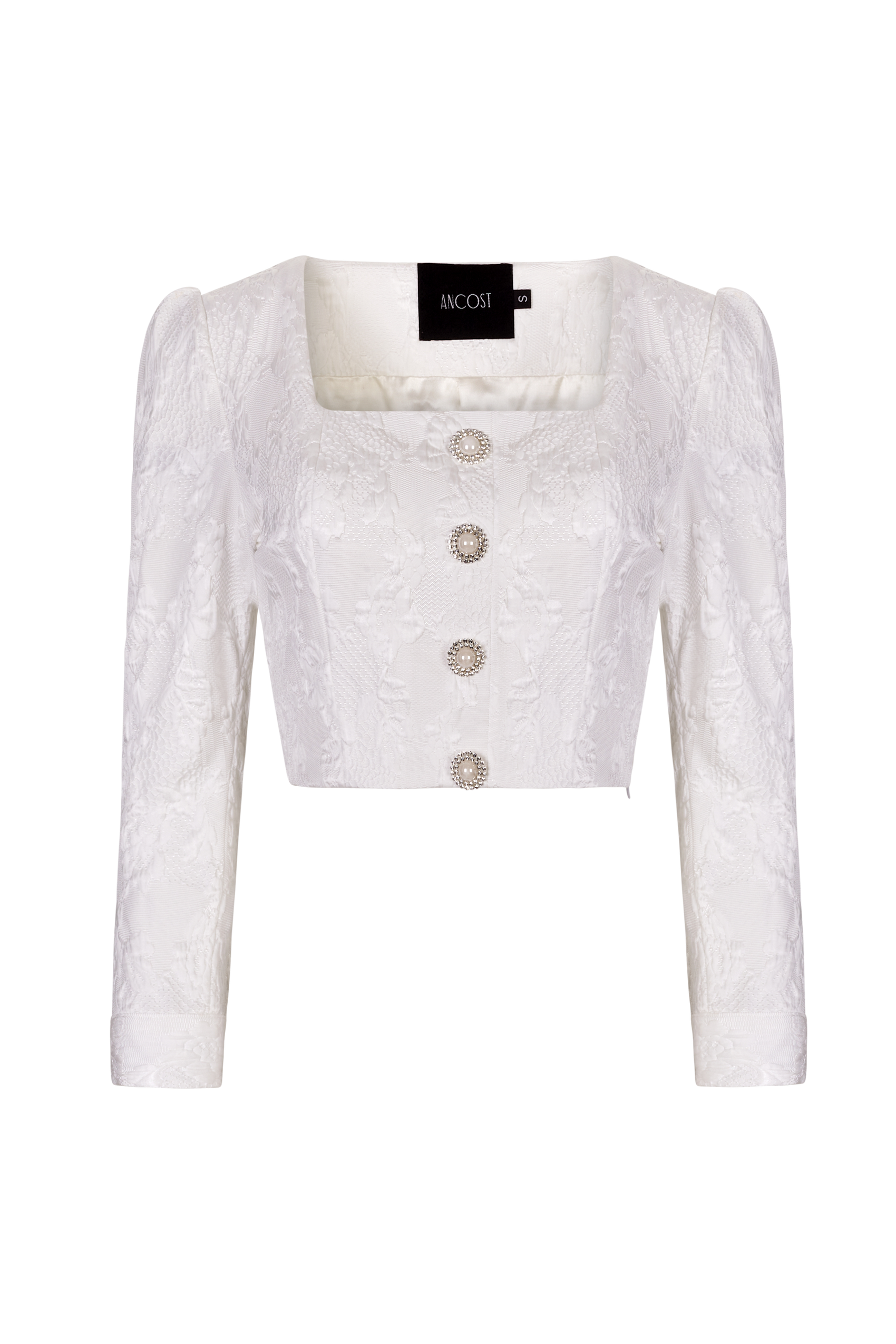 Nº07 CROPPED TOP WITH SWAROVSKI JEWEL BUTTONS - ANCOST