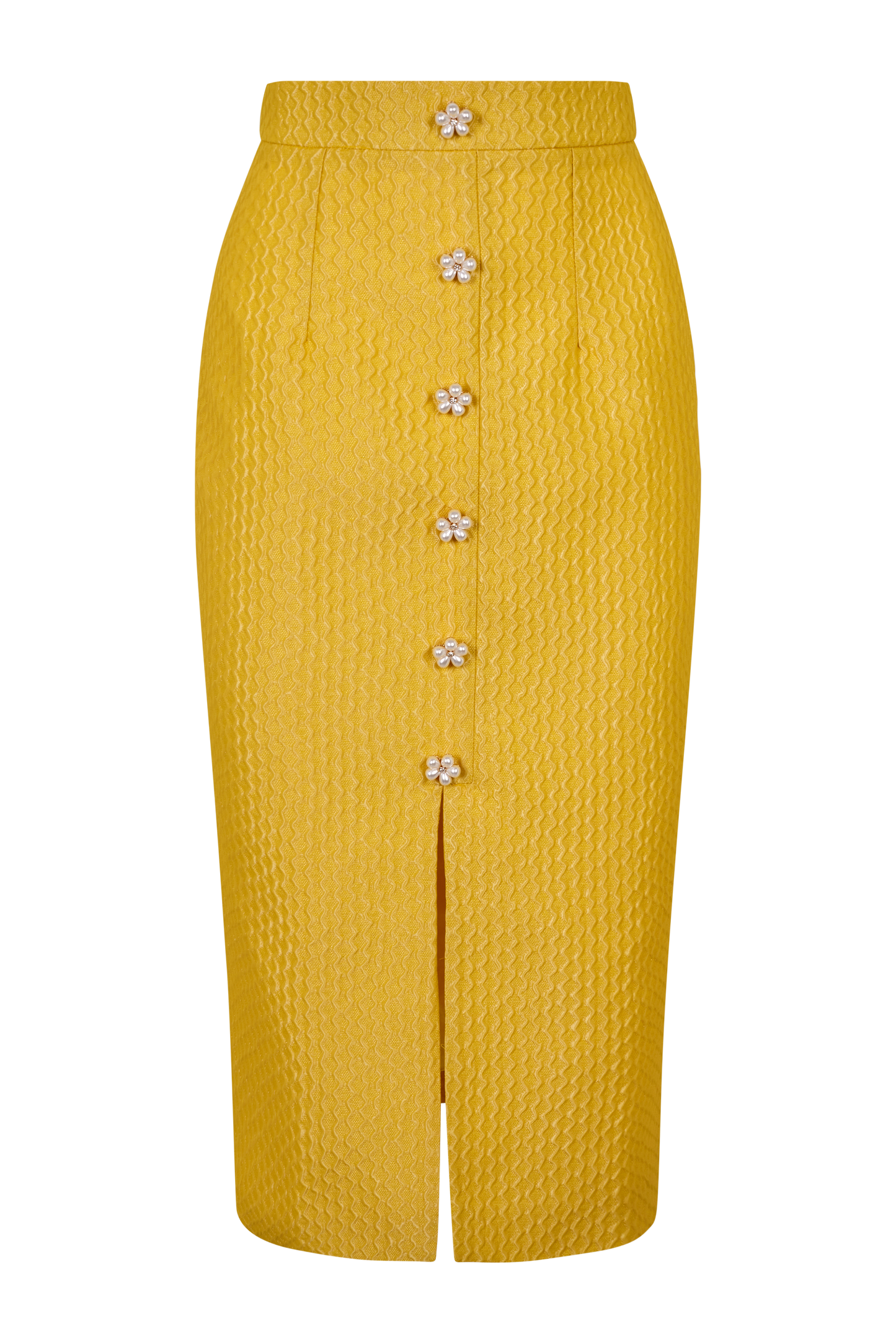 Nº04 MIDI SKIRT WITH FLOWER JEWEL BUTTONS - ANCOST