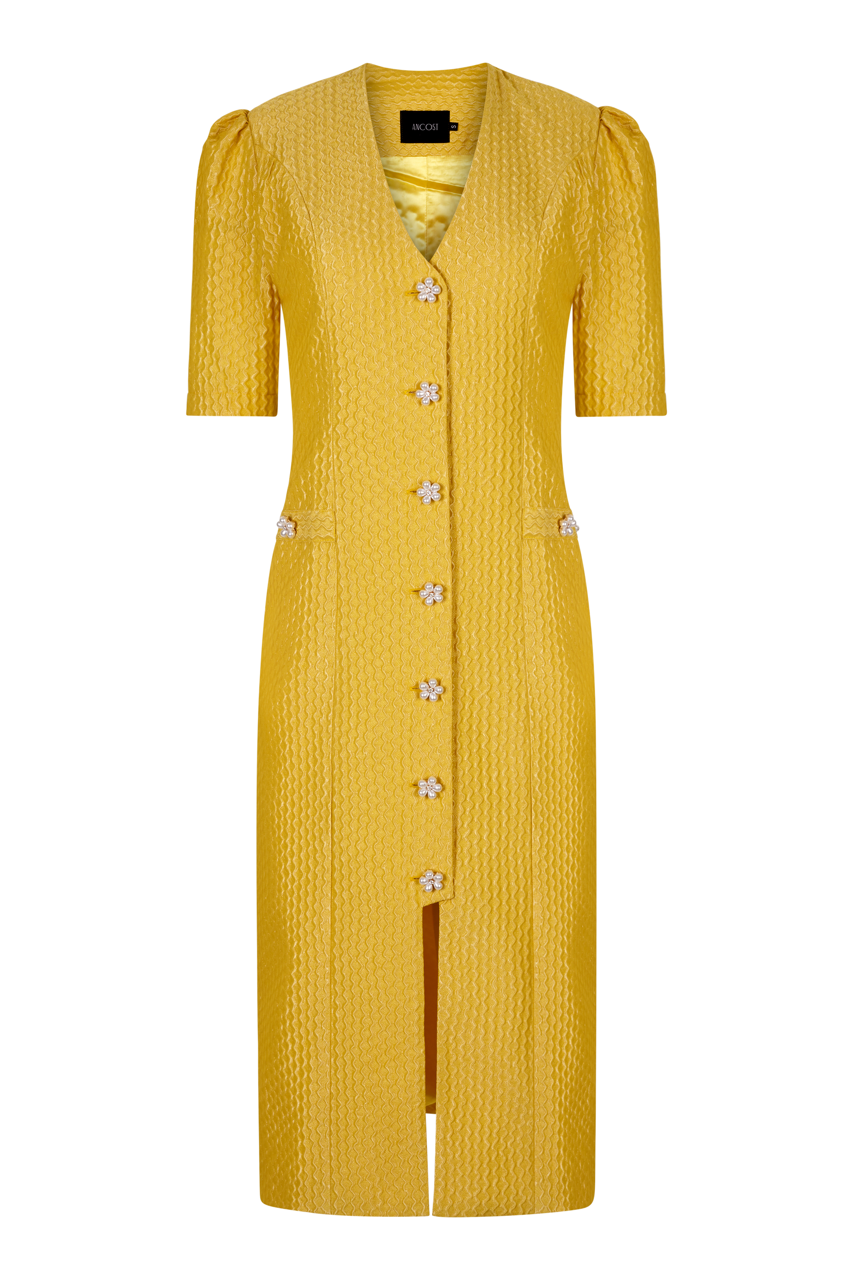 Nº11 MIDI DRESS WITH FLOWER JEWEL BUTTONS - ANCOST