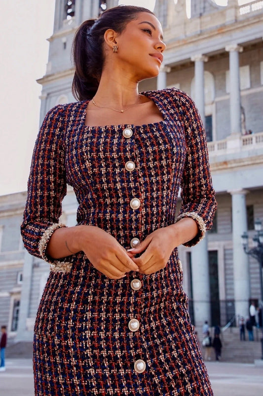 Vestido Midi de Tweed 